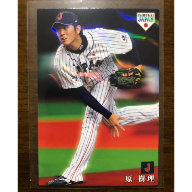 東京ヤクルトスワローズ(トウキョウヤクルトスワローズ)のカルビー　侍ジャパンチップス2019 東京ヤクルトスワローズ　原樹理選手 エンタメ/ホビーのタレントグッズ(スポーツ選手)の商品写真