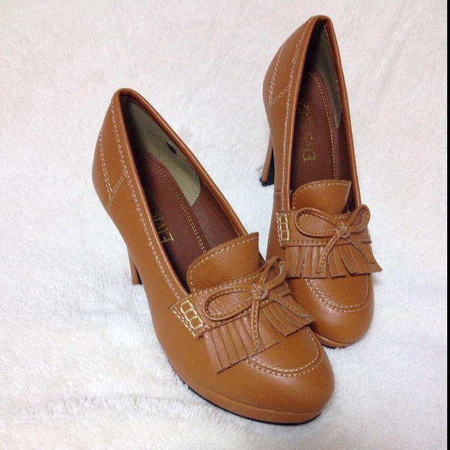 キャメル♡ローファーパンプス レディースの靴/シューズ(ハイヒール/パンプス)の商品写真