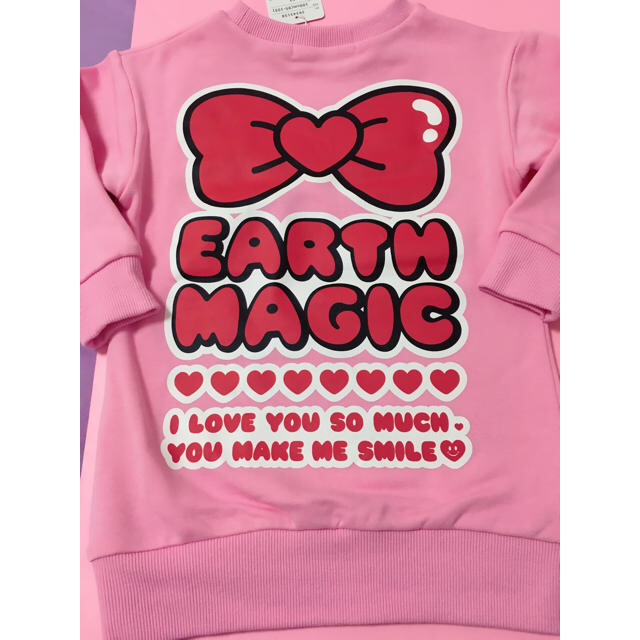 EARTHMAGIC(アースマジック)のリボンマフィー♡ BIGトレーナー キッズ/ベビー/マタニティのキッズ服女の子用(90cm~)(ワンピース)の商品写真