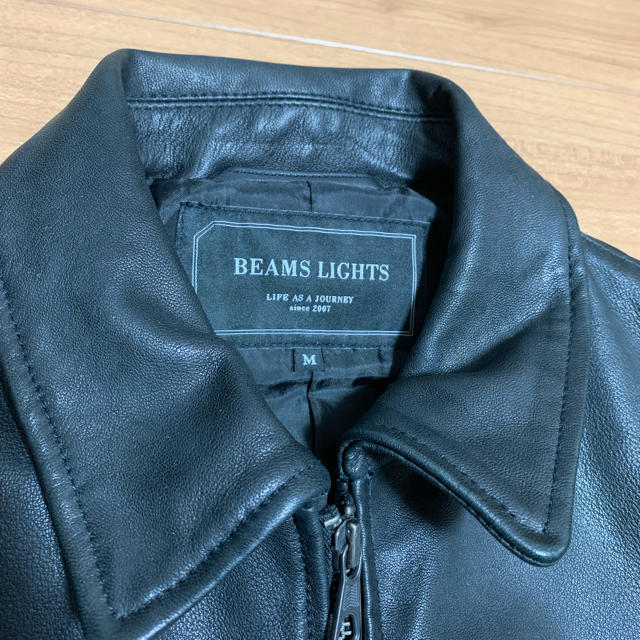 BEAMS(ビームス)の★2018  美品  BEAMS LIGHTS  ラムレザー  ライダース  M メンズのジャケット/アウター(ライダースジャケット)の商品写真