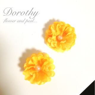 Flower＆peal💛イエローピアス(ピアス)