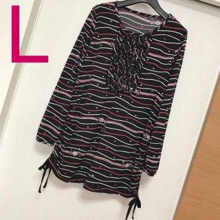 インゲボルグ(INGEBORG)の&LOVE カメリアリボン柄 チュニック Lサイズ アンドラブ QVC(チュニック)