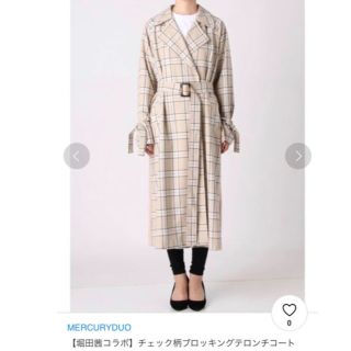 マーキュリーデュオ(MERCURYDUO)のMERCURYDUO 【堀田茜コラボ】チェック柄ブロッキングテロンチコート(トレンチコート)