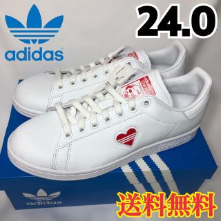 アディダス(adidas)の【新品】アディダス スタンスミス スニーカー ハート 白 レッド 24.0(スニーカー)