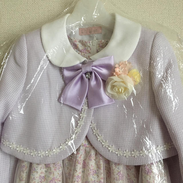 入学式ワンピース 女児 120 キッズ/ベビー/マタニティのキッズ服女の子用(90cm~)(ドレス/フォーマル)の商品写真