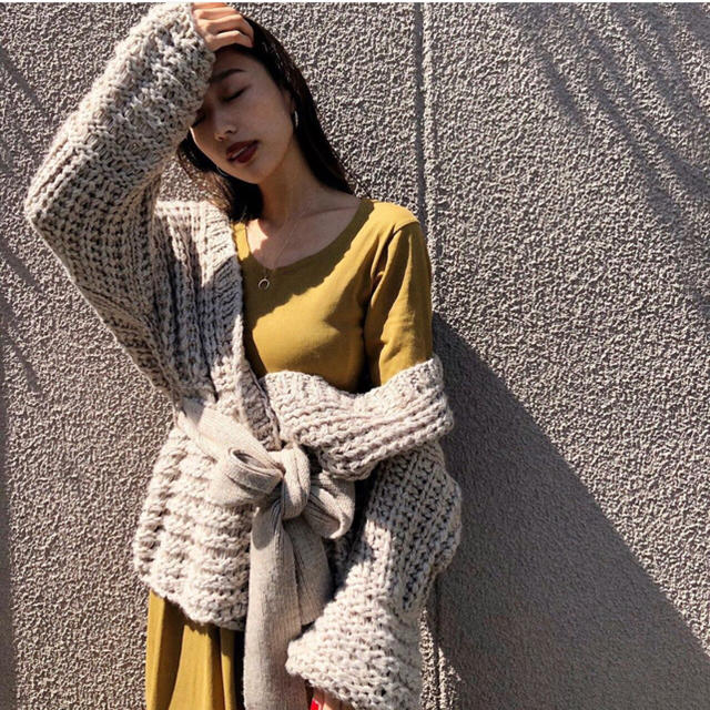 Hand made ミディアムニットガウン/グレージュ | hartwellspremium.com