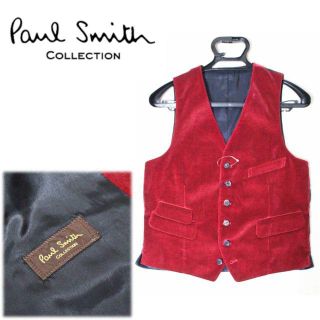 ポールスミス(Paul Smith)の《ポールスミス》新品 ベルベットベスト ジレ レッド Lサイズ(スーツベスト)