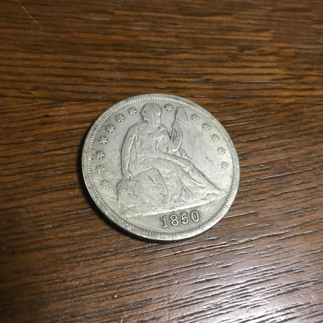 アメリカ 銀貨 1850年 ビンテージ エンタメ/ホビーの美術品/アンティーク(貨幣)の商品写真