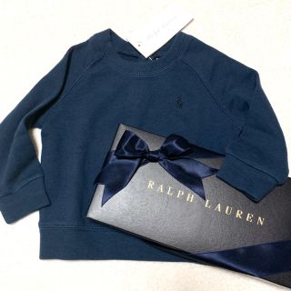 ラルフローレン(Ralph Lauren)の12M/80 新品✨SPA TERRY スウェットシャツ / ネイビーブルー(トレーナー)