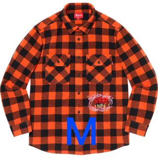 シュプリーム(Supreme)のM オレンジ supreme 1-800 buffalo plaid shirt(シャツ)