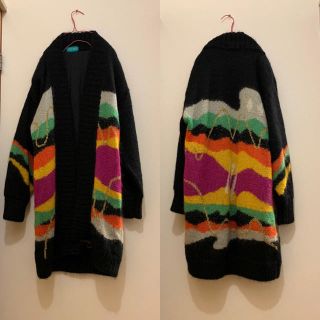 used 個性的♡カラフル総柄♡vintageコーディガン♡レトロコーディガン(ニットコート)