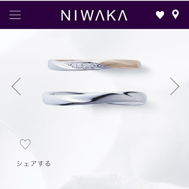 俄(ニワカ)のniwaka 雪佳景 SEKKAKEI ブライダルリング 結婚指輪 ペアリング レディースのアクセサリー(リング(指輪))の商品写真