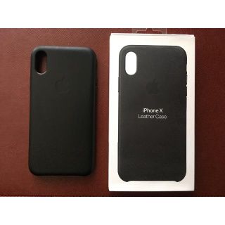 アップル(Apple)の最終値 純正 元箱付きです。 iPhone X レザーケース 黒 BLACK(iPhoneケース)