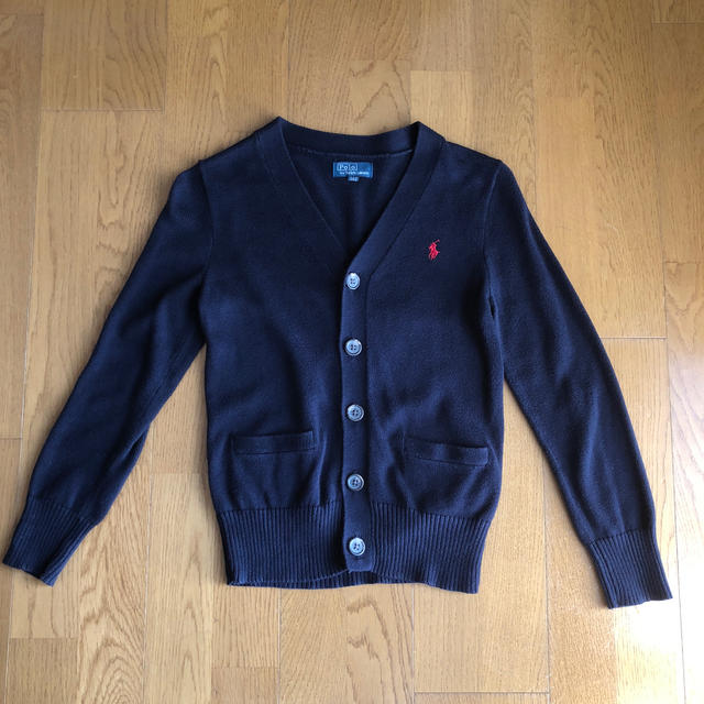 Ralph Lauren - ラルフローレン 綿 カーディガン140 紺 ネイビー 記名 ...