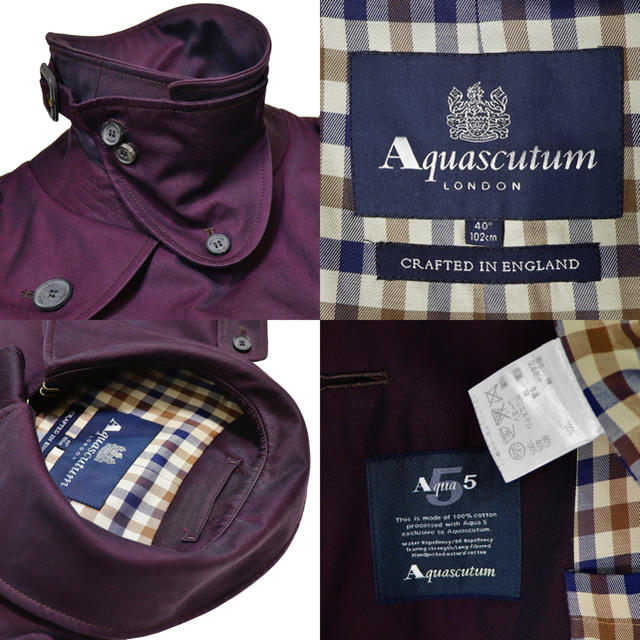 AQUA SCUTUM(アクアスキュータム)の★定価¥20万★美品★Aquascutum★トレンチコート★パープル★紫★英国製 メンズのジャケット/アウター(トレンチコート)の商品写真