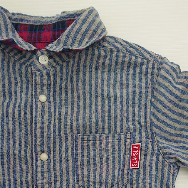 BeBe(ベベ)のSLAP SLIP ボーダーシャツ 120 キッズ/ベビー/マタニティのキッズ服男の子用(90cm~)(Tシャツ/カットソー)の商品写真