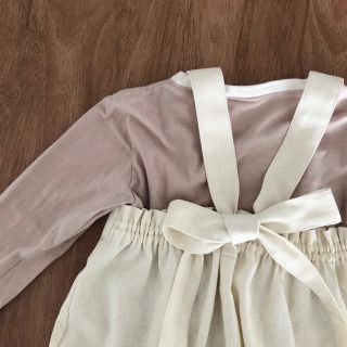 ベビーギャップ(babyGAP)の完成品販売🌷バックリボンサロペット(White)(ロンパース)