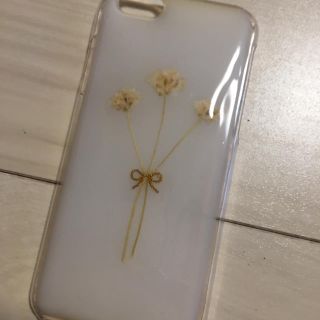 かすみ草 押し花 アイフォン6sケース(iPhoneケース)