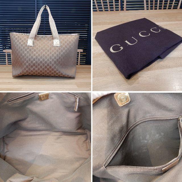 Gucci(グッチ)の美品 GUCCI様の グッチ トート バッグ ゴールド GGキャンバス ブロンズ レディースのバッグ(トートバッグ)の商品写真