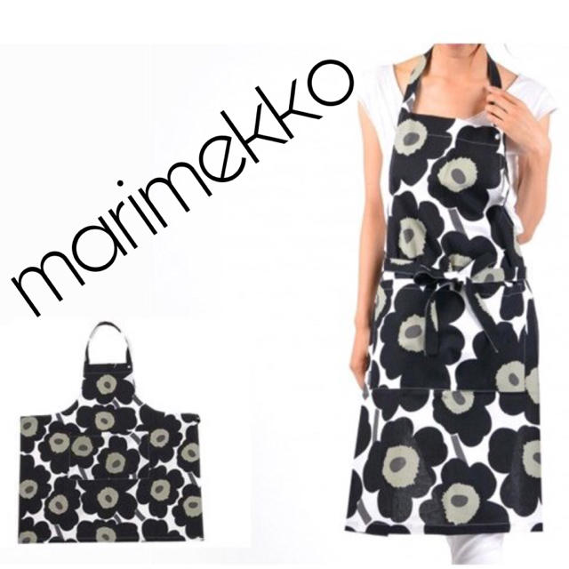 marimekko(マリメッコ)のmarimekko マリメッコ エプロン ブラック キッズ/ベビー/マタニティの授乳/お食事用品(お食事エプロン)の商品写真