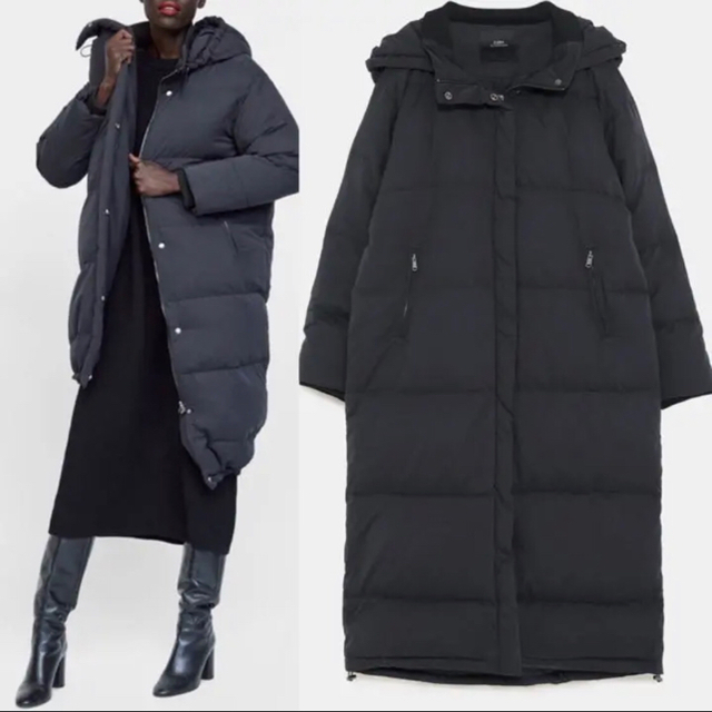 ZARA - お値下げ♪新品完売品ザラzaraロングダウンジャケット黒S ZARA - お値下げ♪新品完売品ザラzaraロングダウンジャケット黒S