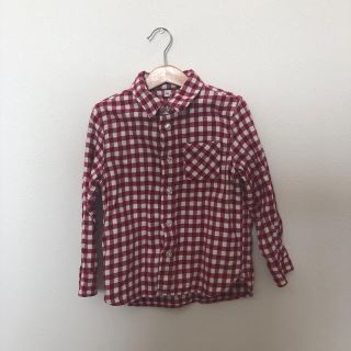 ムジルシリョウヒン(MUJI (無印良品))の無印良品　赤　ギンガムチェックシャツ　120(Tシャツ/カットソー)