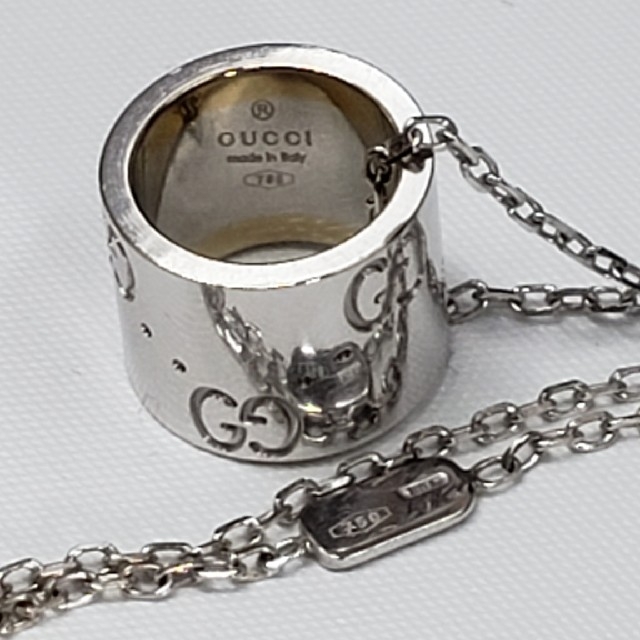 Gucci(グッチ)のGUCCI グッチ GGアイコン ネックレス K18WG 750 レディースのアクセサリー(ネックレス)の商品写真