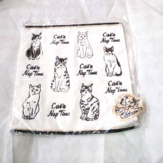 アフタヌーンティー(AfternoonTea)のAfternoon Tea   猫刺繍 ハンドタオル(ハンカチ)