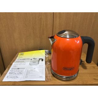 デロンギ(DeLonghi)の【訳あり】DeLonghi デロンギ kMix ブティック 電気ケトル オレンジ(電気ケトル)