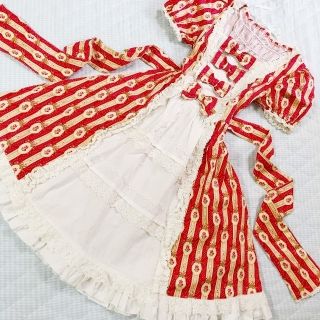 ボディライン(BODYLINE)の美品☆BODY LINEローズ柄ワンピース (ひざ丈ワンピース)