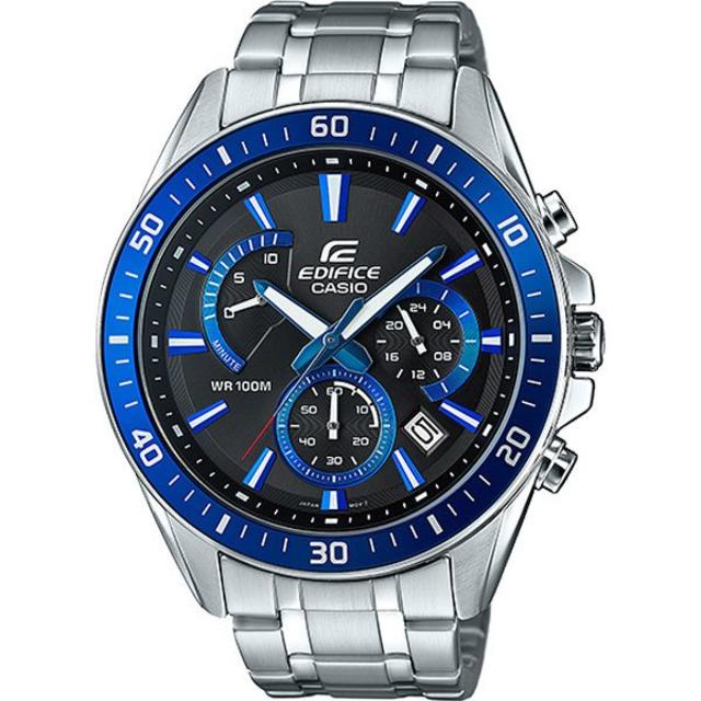 カシオ エディフィス 逆輸入モデル クロノグラフ ブルーメタリック 腕時計(アナログ)