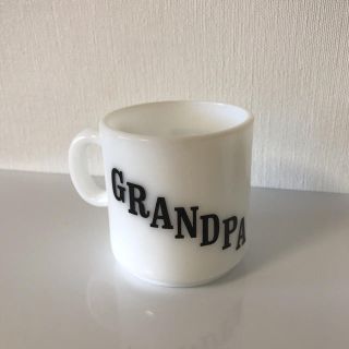 ファイヤーキング(Fire-King)のグラスベイク  ミルクガラス  GRANDPA  マグ(グラス/カップ)