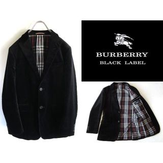 バーバリーブラックレーベル(BURBERRY BLACK LABEL)の希少 バーバリーブラックレーベル 裏ノバチェック ベロアテーラードジャケット(テーラードジャケット)