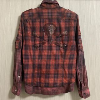 ロエン(Roen)のroen ロエン スワロ スカル レイヤード  チェック シャツ hyde着(シャツ)