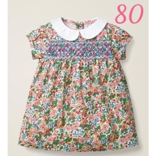 ボーデン(Boden)のBaby Boden 花柄スモックワンピース 80(ワンピース)