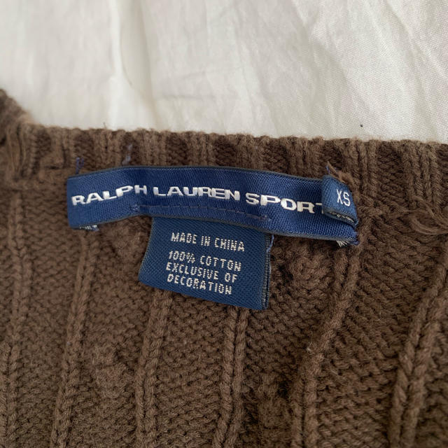 Ralph Lauren(ラルフローレン)のvintage Ralph lauren コットン　ケーブル　ニット　セーター レディースのトップス(ニット/セーター)の商品写真