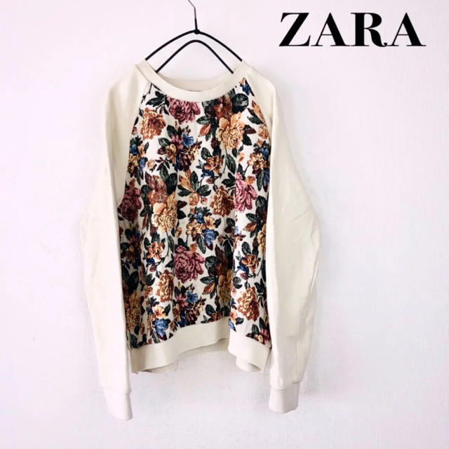 ZARA(ザラ)のZARA ザラ トレーナー ゴブラン おしゃれ ザラジョ 人気 スウェット 花柄 レディースのトップス(トレーナー/スウェット)の商品写真