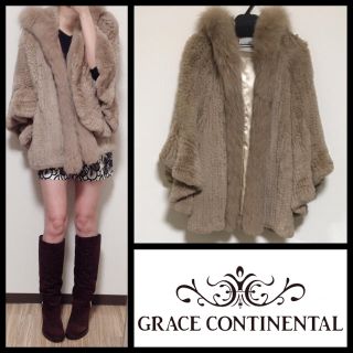 グレースコンチネンタル(GRACE CONTINENTAL)の＊GRACE＊美品/リアルファーフリルコート(毛皮/ファーコート)