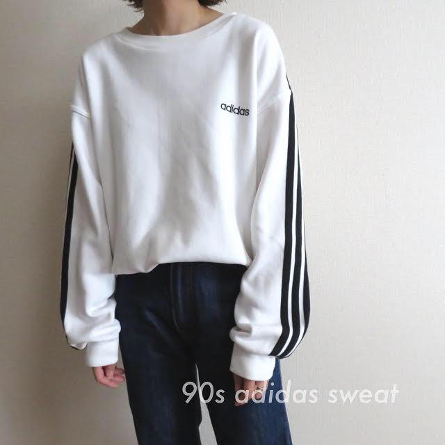 adidas(アディダス)の90s アディダス 刺繍ロゴ ラインスウェット トレーナー 古着 レディース レディースのトップス(トレーナー/スウェット)の商品写真