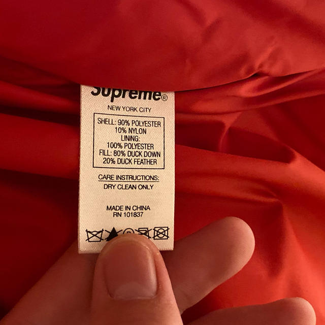 Supreme 19ss bonded logo puffyjacket red