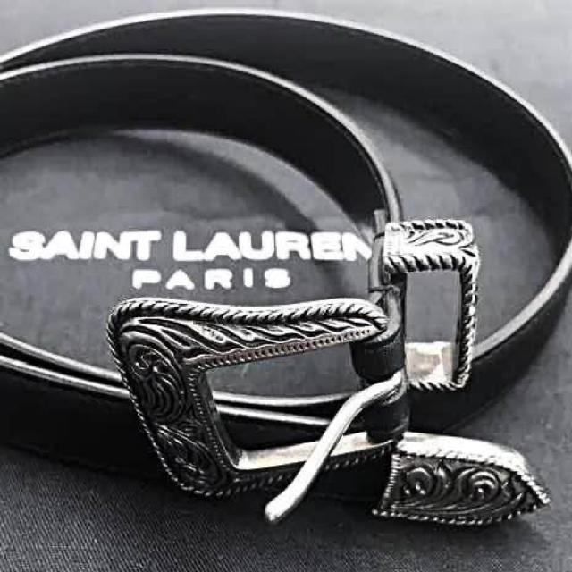 Saint Laurent(サンローラン)のサンローラン　ウェスタン　カーフ　レザー　ベルト メンズのファッション小物(ベルト)の商品写真