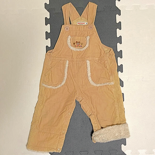 mikihouse(ミキハウス)のミキハウス　コーデュロイ　ボア　サロペット　オーバーオール　カバーオール　80 キッズ/ベビー/マタニティのベビー服(~85cm)(カバーオール)の商品写真