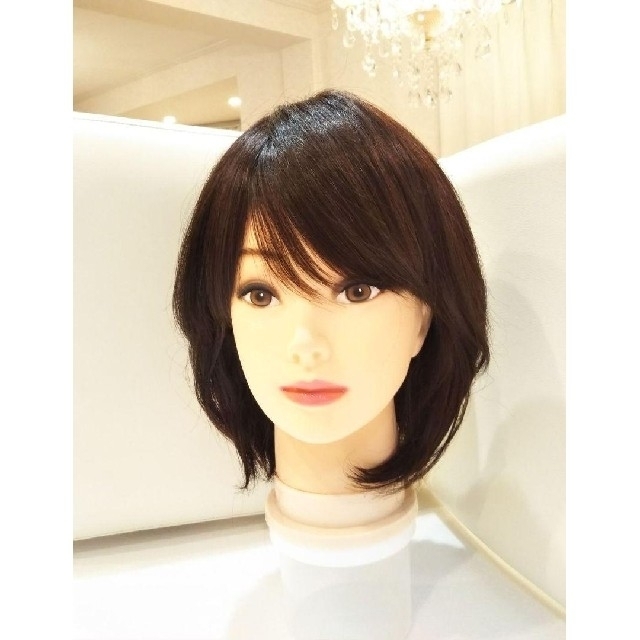さらさらと 人毛100%フルウィッグ✨横流し前髪✨石田ゆり子ちゃん