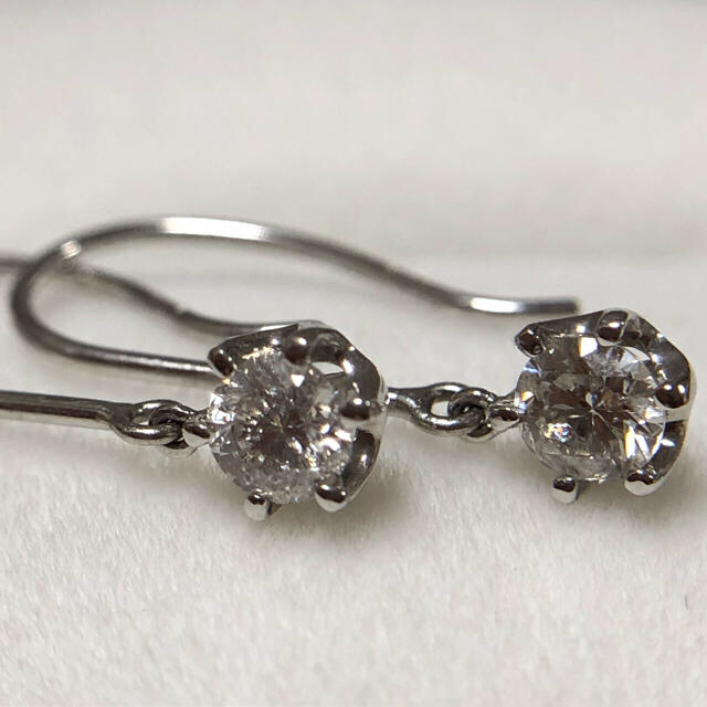 Pt900 K14WG 0.30ct ダイヤモンド ピアス レディースのアクセサリー(ピアス)の商品写真