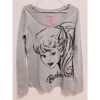 バービー【M】ロンT トップス 長袖 プリント ドット 黒 コットン