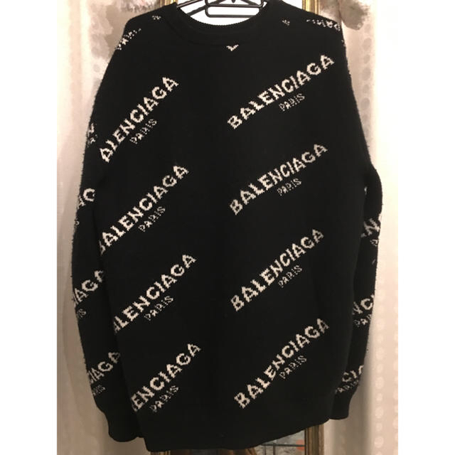 BALENCIAGA バレンシアガ 21AW レイヤードVネックプルオーバーニットセーター ブラック/ホワイト 678555