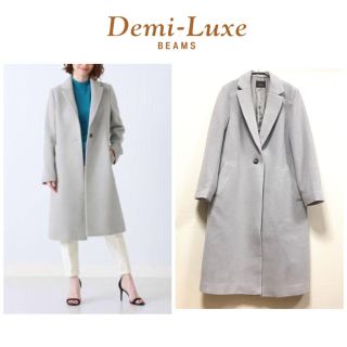 デミルクスビームス(Demi-Luxe BEAMS)の【新品タグ付き】Demi－Luxe BEAMS ★アンゴラ混チェスターコート L(チェスターコート)