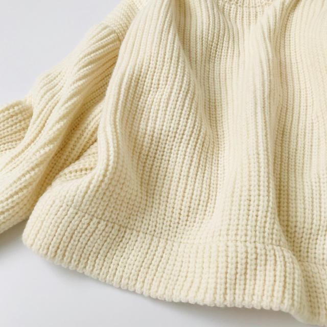 IENA(イエナ)のイエナ IENA ニット　ホワイト　白　ウール　フリーサイズ　ざっくり編み レディースのトップス(ニット/セーター)の商品写真