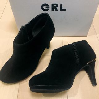 グレイル(GRL)の【新品】ショートブーツ GRL スウェード黒(ブーツ)