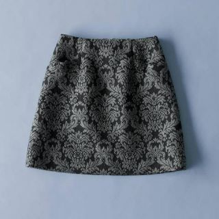 ジルバイジルスチュアート(JILL by JILLSTUART)のダマスク柄ツィード台形スカート♡ブラック(ミニスカート)